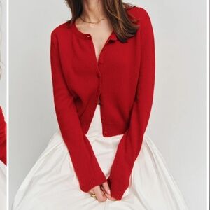 Reformation Clara Cardigan (Cherry)
